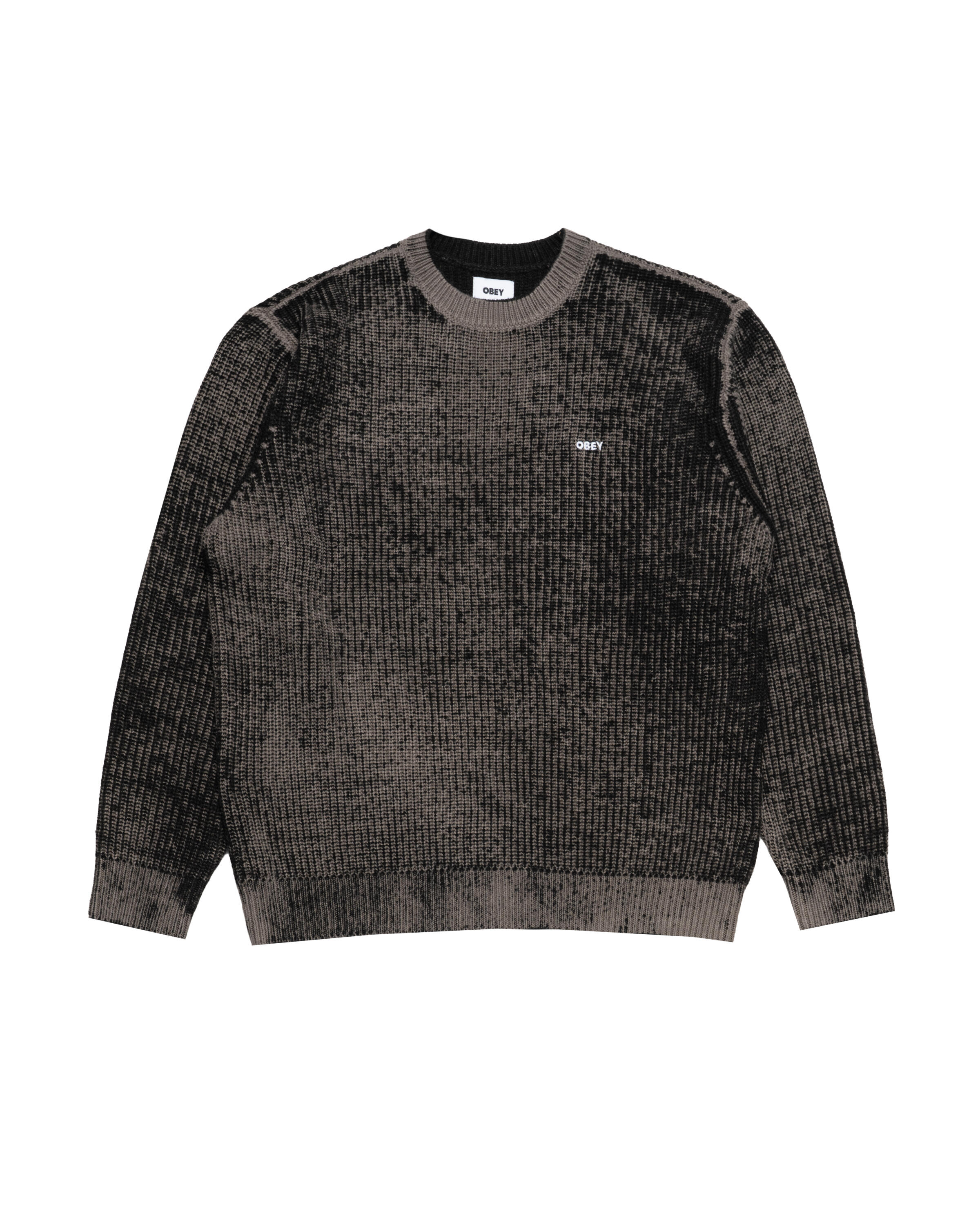 い*ん様 obafer boarder sleeve sweater Obey SPRAY EFFECT SWEATER | 151000109-BKM | AFEW STORE